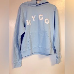 🟩4/$15 NWOT KYGO hoodie. Baby blue size S. 100% cotton.